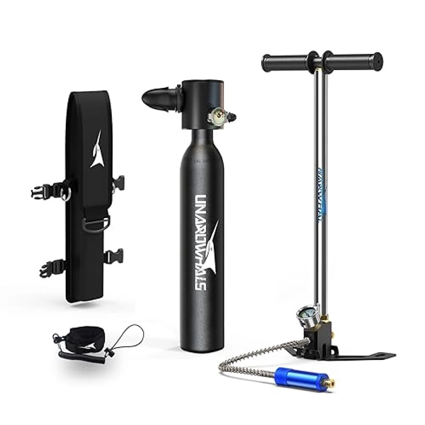UNAROWHALS Mini Scuba Tank with Pump, 5-10 Minute Diving Lung Tank, Dot Certified Scuba Diving Tank, Portable Dive Portable Lungs, 0.5l Small Scuba Tank, 3.5Cu Ft Capacity, 3000 Psi Max Pressure