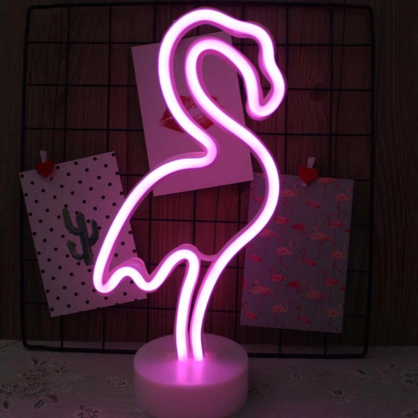 Pink Flamingo Lamp Neon LED Lights Flamingo Decor