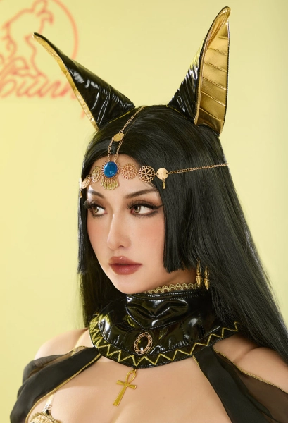 Anubis Ears and Earrings with Headdress Chain Cosplay Accessory