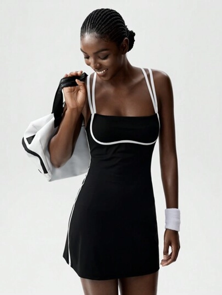 VARSITIE Rückenfrei Grundlagen Aktivkleid für Yoga & Tennis für Frauen