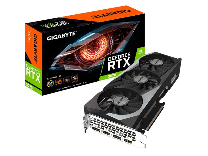 GIGABYTE GeForce RTX 3070 Gaming OC 8G (REV2.0) Graphics Card, 3X WINDFORCE Fans, LHR, 8GB 256-bit GDDR6, GV-N3070GAMING OC-8GD Video Card - 