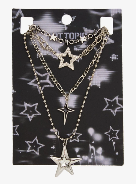 Star Pendants Chain Necklace Set