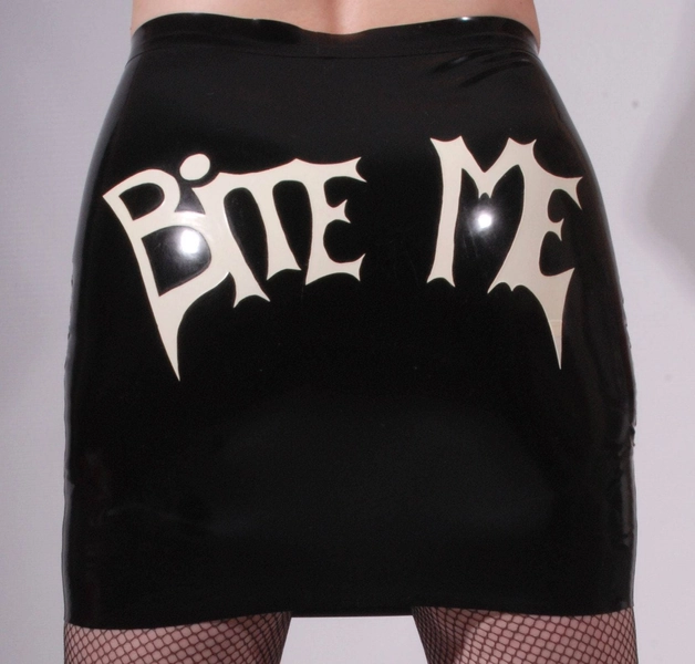 Custom Text Latex Mini Skirt