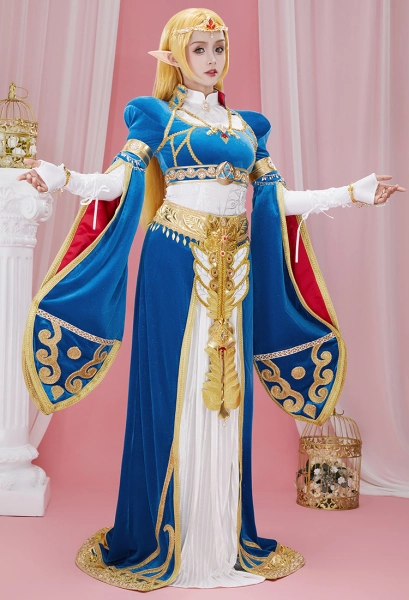 The Legend of Zelda: Breath of the Wild Princess Zelda Cosplay Costume Inner Shirt and Skirt with Jacket and Waistband