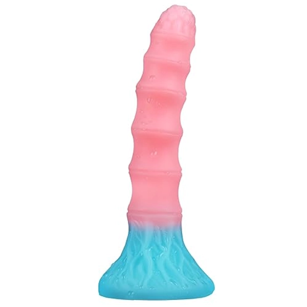 7.28" Silicone Colorful Cute Anal Dildo, MKPJOY Anal Dildos with Strong Suction Cup Anal Prostate Vaginal G-Spot Sex Toys for Beginners to Advanced Users