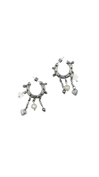 Jenna Eclectic Hoops Silver — Androhmeda