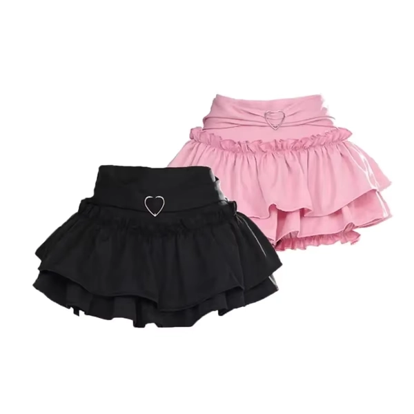 Rosa A-Linie Minirock Damen Sommer 2024, neuer Stil, bauschiger, schlankmachender Kuchenrock, A-Linie, plissiertes Kleid, leichte Mode - AliExpress 200000345