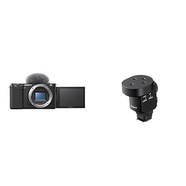 Sony Alpha ZV-E10 | Caméra Vlog à Objectif Interchangeable sans Miroir APS-C (écran pivotant pour Le vlogging, vidéo 4K) Noir + Micro-Canon Digital ECM-M1