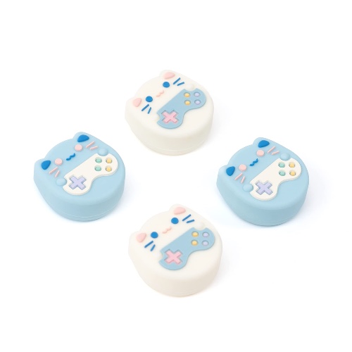 GeekShare Cute Animal Theme Thumb Grip Caps,Compatible with Nintendo Switch/ OLED / Switch Lite, Soft Silicone Joystick Cover,4PCS -- Gaming Cat