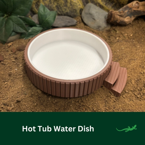 HOT TUB Reptile Water Bowl, Bearded Dragon Bathing Spot, Paddling Pool Dish for Gecko or beardies, Perfect Gift for Reptile Lover