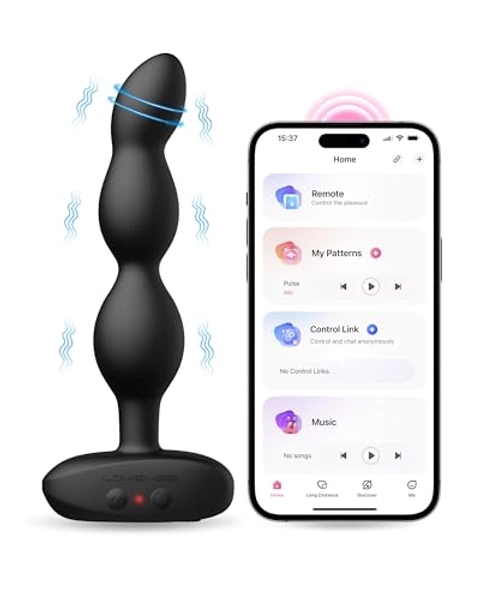 LOVENSE Ridge Vibrator Anal Beads Dildo, 360° Rotating Vibrating Butt Plug Anal Sexy Toys for Men Women, Adult Toy Prostate Massager, Remote Control Anal Vibrator for Beginner & Advanced Player