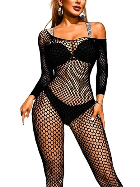 Kaei&Shi Fishnet Bodysuit, Rave Outfits, Backless Bodystocking Fits 0-18