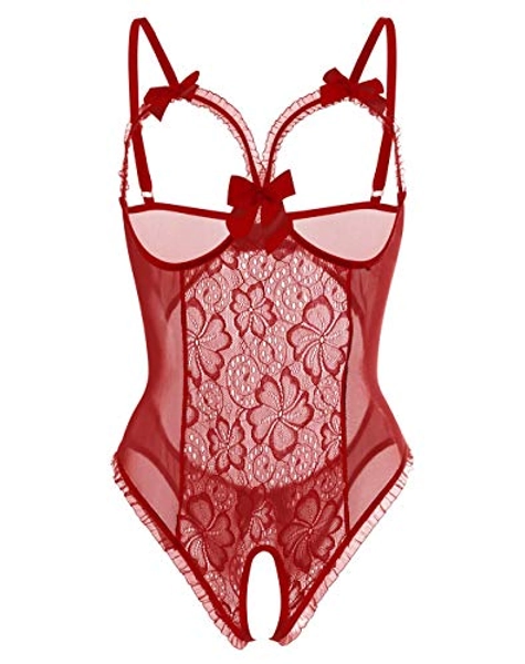 Women Sexy Teddy Lingerie One Piece Lace Babydoll Bodysuit Nightie Plus Size S-3XL