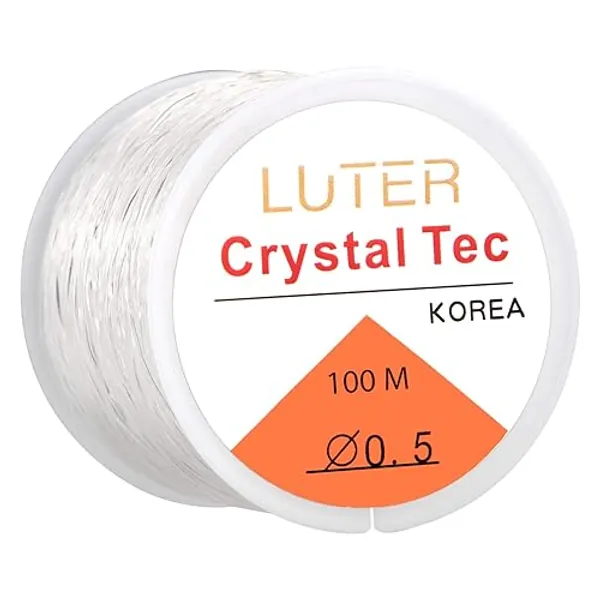 LUTER 0.5mm Clear Bead Cord Crystal Elastic Stretchy Bracelet String for Jewelry Making Necklace Bracelet Beading Thread(328ft)
