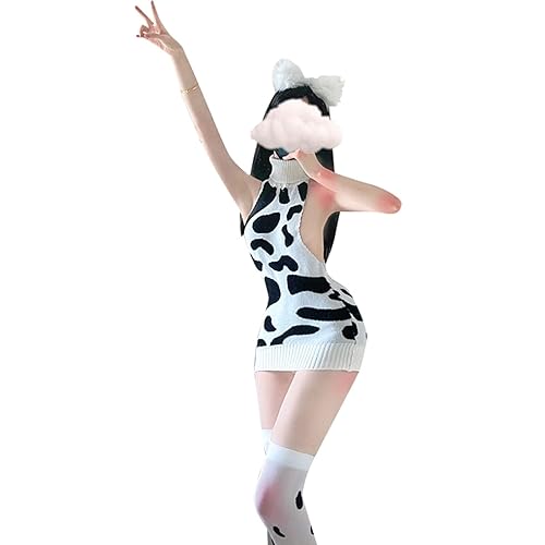SINMIUANIME Womens Anime Cow Bikini Milk Leopard Cosplay Lingerie Costume Sexy Maid Dresses Underwear Set - 1429cows