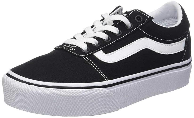 Vans Women's Ward Platform Sneaker - 8 UK - Canvas Black White