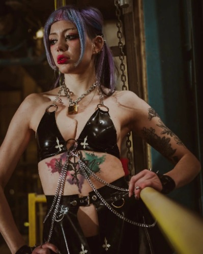 "SANCTIFY" Latex Bralette Bikini With Detachable Chains | Custom Made To Fit | Default Title