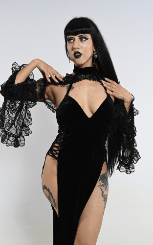 Raven's Split Dress - Black / M