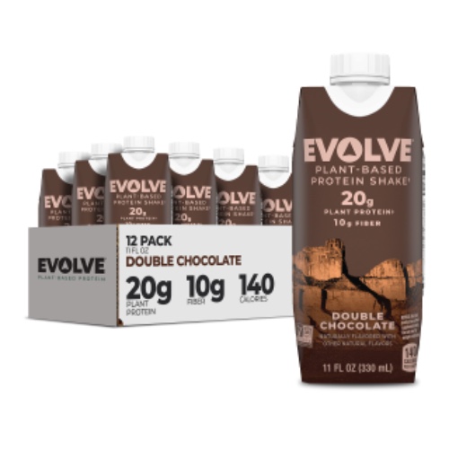 Evolve Protein Shake, Classic Chocolate, 20g Protein, 11 Fl Oz, Pack of 12