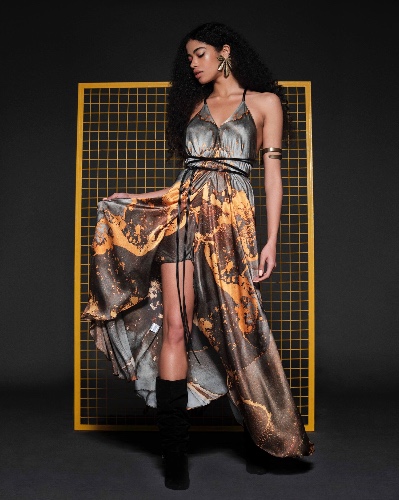 PHOENIX DRESS - GREY — Maria Kalkoff