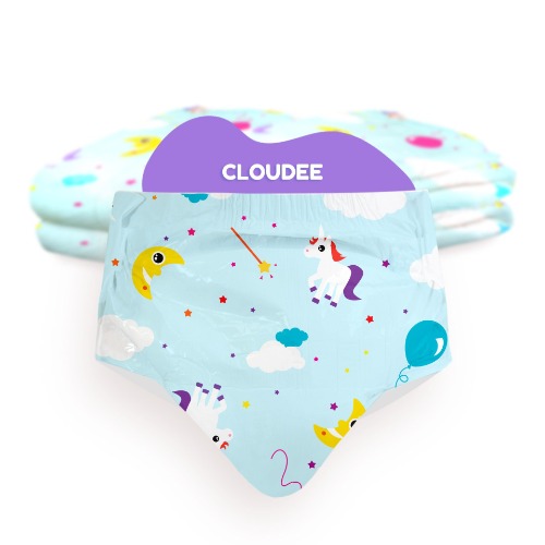 Cloudee All Over Print Diapers | XL (40"-58") / 1 Case of 48