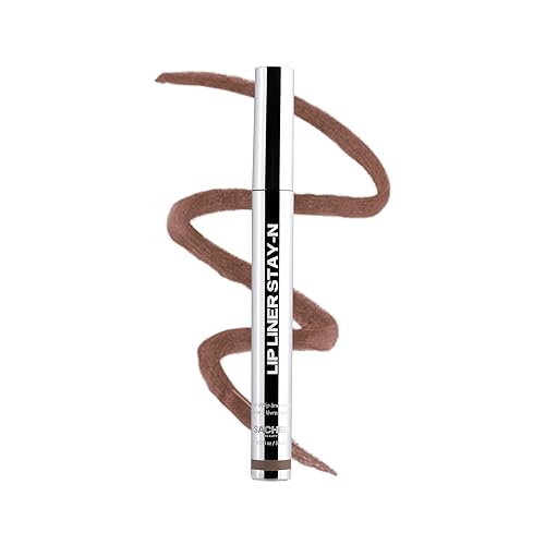 Sacheu Lip Liner Stay-N - Peel Off Lip Liner Tattoo, Peel Off Lip Stain, Long Lasting Lip Stain Peel Off, Infused with Hyaluronic Acid & Vitamin E, For All Skin Types, HEY-zel - 0.12 Fl Oz (Pack of 1) - HEY-zel