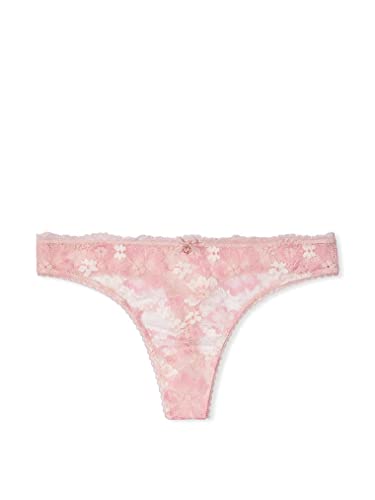 Victoria's Secret Lace Thong Panty, Body by Victoria, Underwear for Women (XS-XXL) - Small - Pink