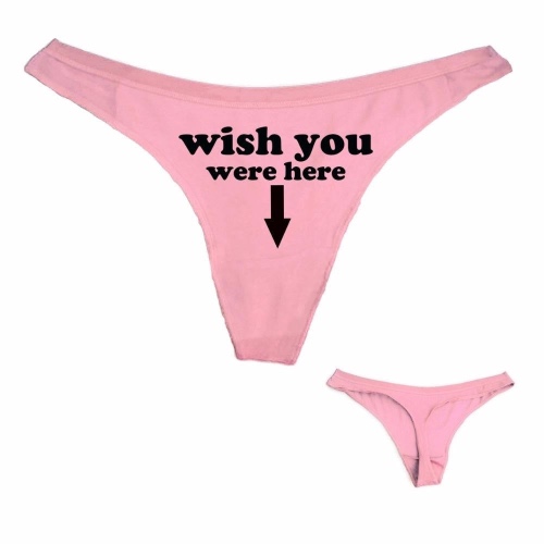 Wish You Were Here Thong - Pink / S
