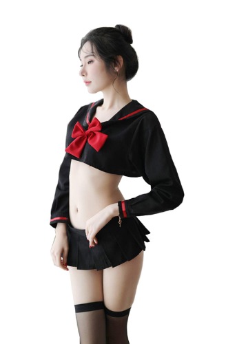 SINMIUANIME Lingerie sexy pour femme - Uniforme de marin Lolita - Mini jupe plissée pour Halloween