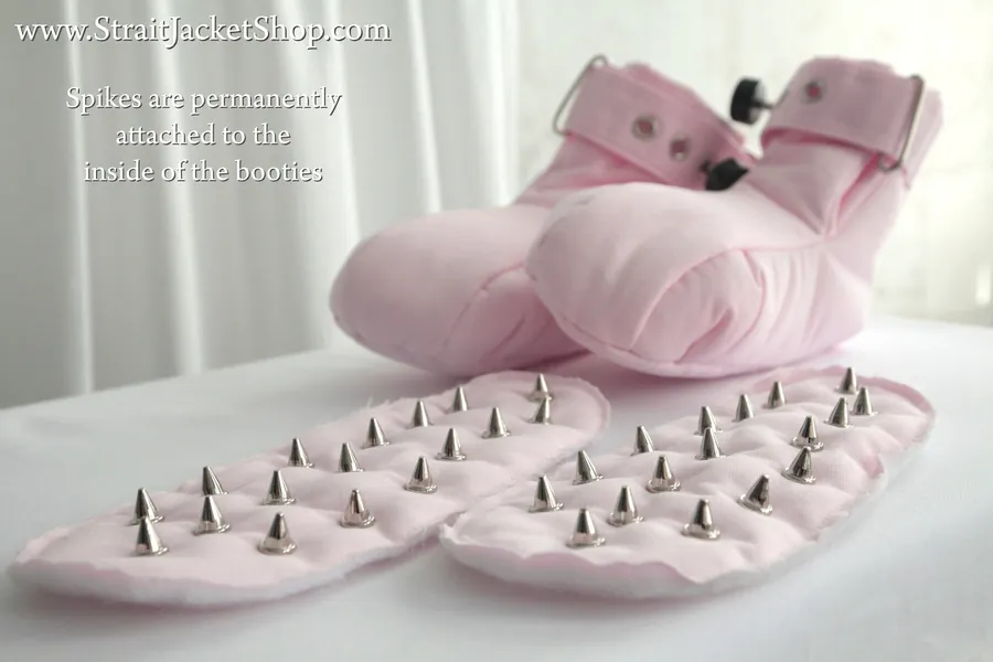 Crawling Habit Training Restraining Booties with Spikes and Segufix Locks  / ABDL / Adult Baby Diaper Lover / Bondage / BDSM / DDLG / Crawl