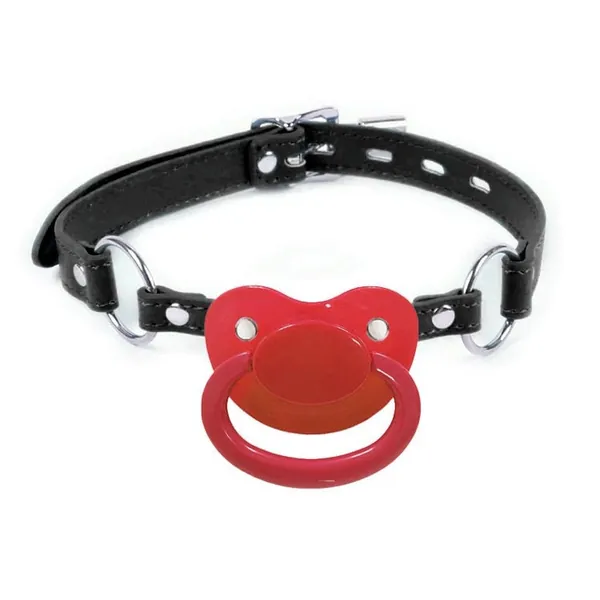 Adult Pacifier Gag Locking Black - ABDL Dummy Gag