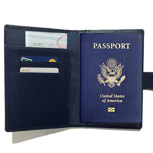 Passport Wallet with RFID Safe Lock - Black