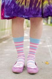 Pastel Pride Stripes Crew Socks - $1 donation to PDX ASC