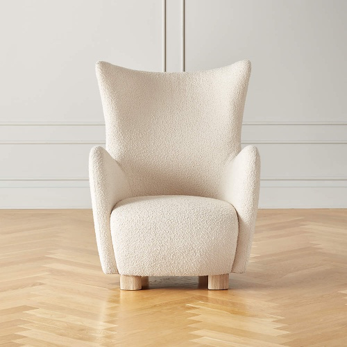 Bozzi Ivory White Boucle Chair by Ross Cassidy