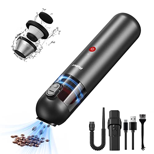 RUBOT Car Vacuum Cordless Rechargeable,Handheld Vacuum Cleaner Strong Suction with Lightweight,Portable Mini Vacuum for Car Interior Cleaning Home Office Kitchen Bedroom-Black (P05) - black