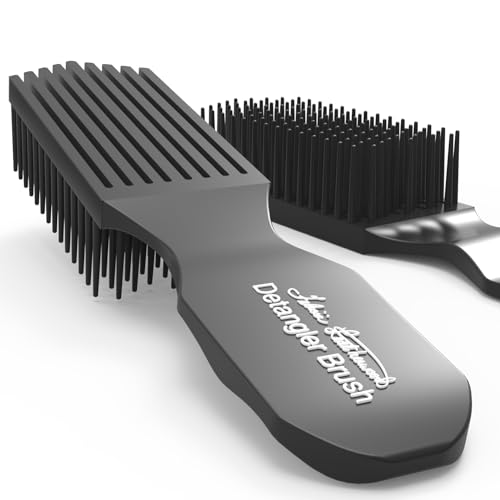 Black Detangler Brush by Felicia Leatherwood - For Kinky, Curly, Wavy 4c or Straight Hair - Tame Your Tangles Smooth Your Coils - Pain Free for All Ages - Black