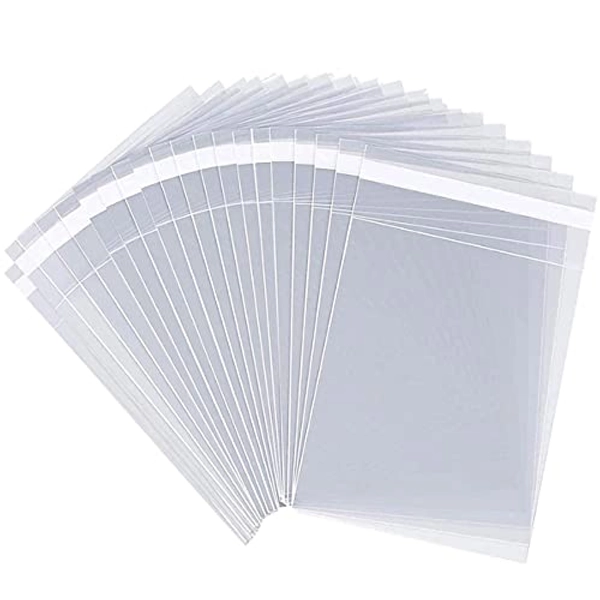LEOSINDA 200pcs 5 X 7 Clear Resealable Cellophane Bags Treat Bags Cookie Bags Cello Candy Bags Self Sealing Adhesive Gift Wrap Plastic Small Business Packaging 1.36mil