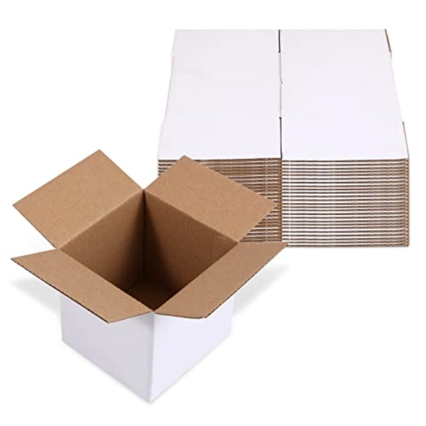 MYSLIMZE 25 Packs 5"x5"x5" Small Cardboard Shipping Boxes for Mailing, Packing and Storing (5x5x5)