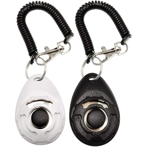 2 Pack Dog Clickers with Wrist Strap, Durable Lightweight Easy to Use Design for Cats Puppy Birds Horses Pet Behavioral Training