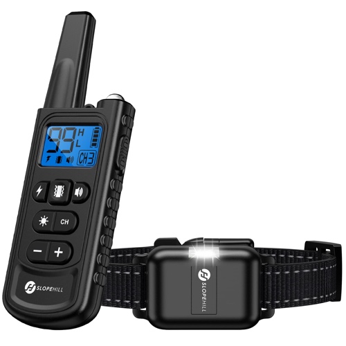 Dog Training Collar with Remote, Electronic Dog Shock Collar with Beep, Vibration, Shock, Light and Keypad Lock Mode, Waterproof Electric Dog Collar Set for Small Medium Large Dogs