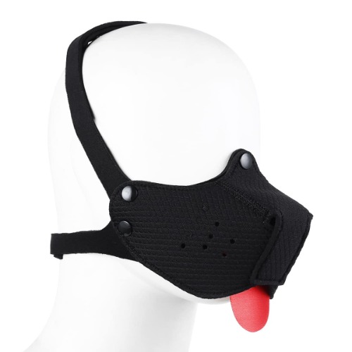 Neoprene Puppy Face Muzzle Dog Hood Mask Play Hoods (Black) - Black $39.60