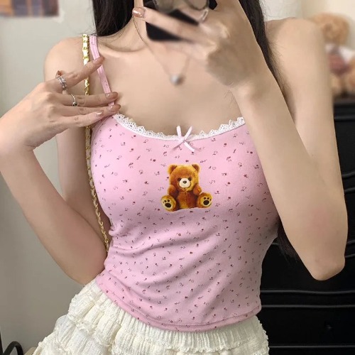 Soft Floral Teddy Tank | Pink