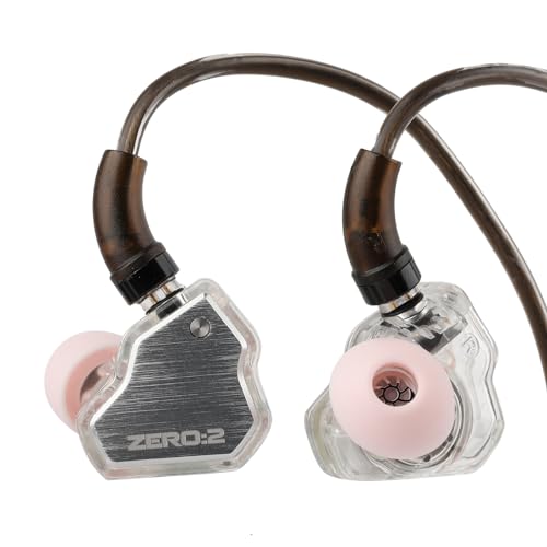 Linsoul 7Hz x Crinacle Zero:2 in Ear Monitor, Updated 10mm Dynamic Driver IEM, Wired Earbuds Earphones, Gaming Earbuds, with OFC IEM Cable for Musician (Silver) - Silver