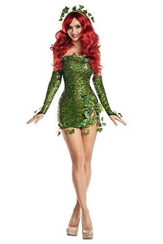 Party King Women's Poisonous Villain Sexy Cosplay Costume Dress Set - Small - Green