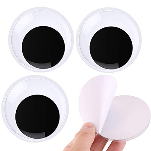 4 inches Giant Wiggle Googly Eyes with Self Adhesive Black Plastic Large Eyes for Crafts Making and Party Decorations (Black, 100mm-4pcs) - 100mm-4pcs