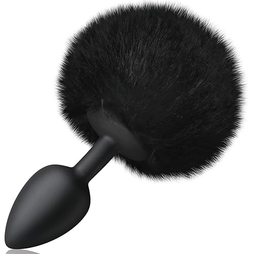 Silicone Anal Butt Plug with Anus Rabbit's Tail Cosplay Sexy Adult Toy Anal Plug Anal Stimulator Butt Plug Anal Tail Sex Toys for Women Fun Sex Games Role Play Anal Training Adult Sex Toys (L) - L