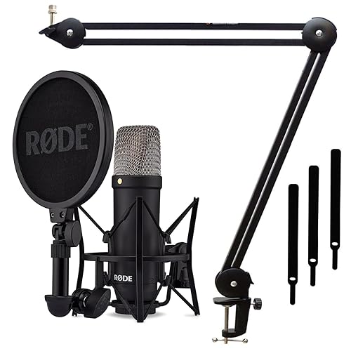Rode NT1 Signature Black Studio-Mikrofon + keepdrum MS138 Gelenkarm-Stativ Schwarz - black - Mikrofon Schwarz / Stativ Schwarz