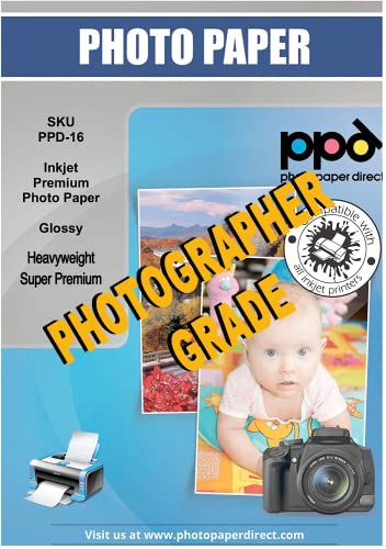 PPD 50 x A3 Inkjet Fotopapier 280g Glänzend Premium Plus Wasserfest, Sofort Trocken PPD-16-50 - 1 - A3 x 50