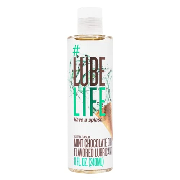 Lube Life Water-Based Mint Chocolate Chip Flavored Lubricant, Personal Lube for Men, Women and Couples, Made Without Added Sugar, 8 Fl Oz