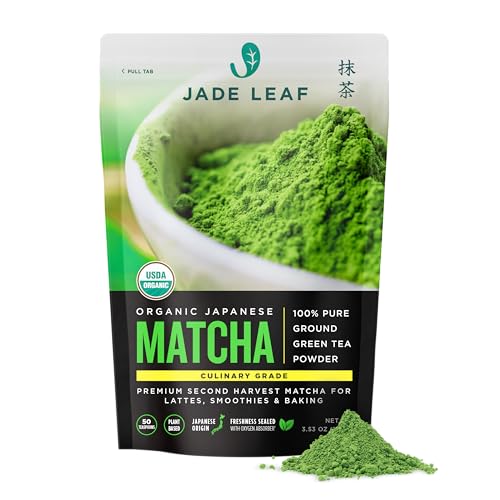 Jade Leaf Matcha Organic Culinary Grade Matcha Green Tea Powder - Premium Second Harvest - Authentic Japanese Origin (3.53 Ounce Pouch) - Culinary Grade (Pouch) - 3.53 Ounce (Pack of 1)